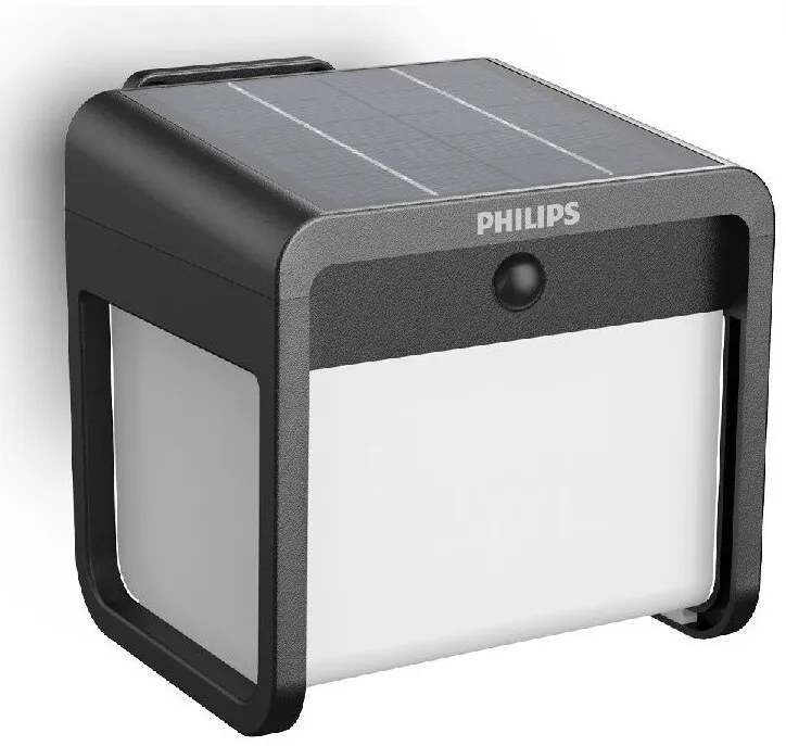 Philips Ezra UltraEfficient solárne LED svietidlo, senzor, čierna, 1,8 W, 250/25 lm, 3000 K