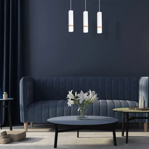 Luster na lanku VIDAR 3xGU10/25W/230V biela