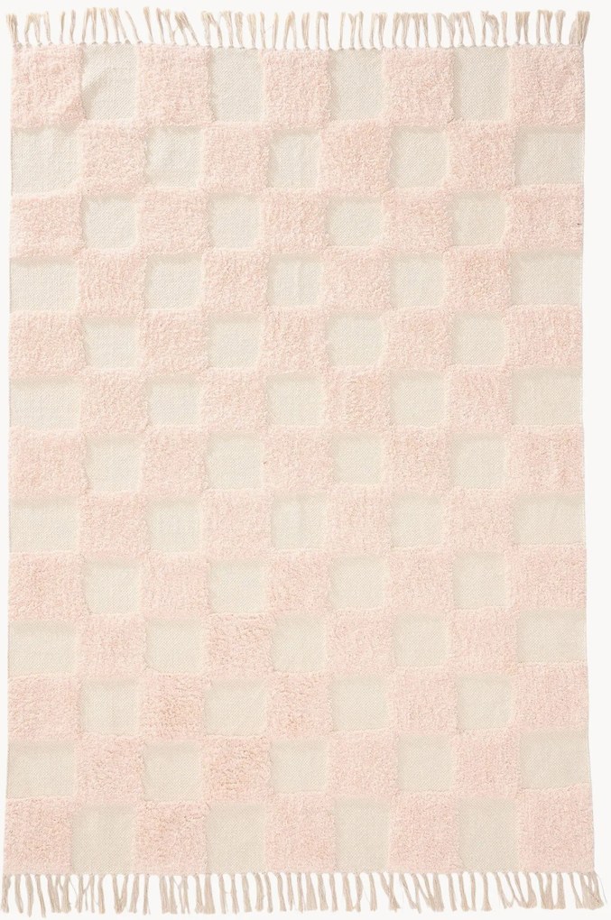 Ručne tkaný bavlnený koberec's reliéfnou štruktúrou Caro