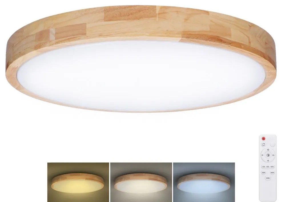 Solight WO8009- LED Stm. svietidlo SOLID OAK LED/48W/230V 3000-6500K pr. 39 cm+DO