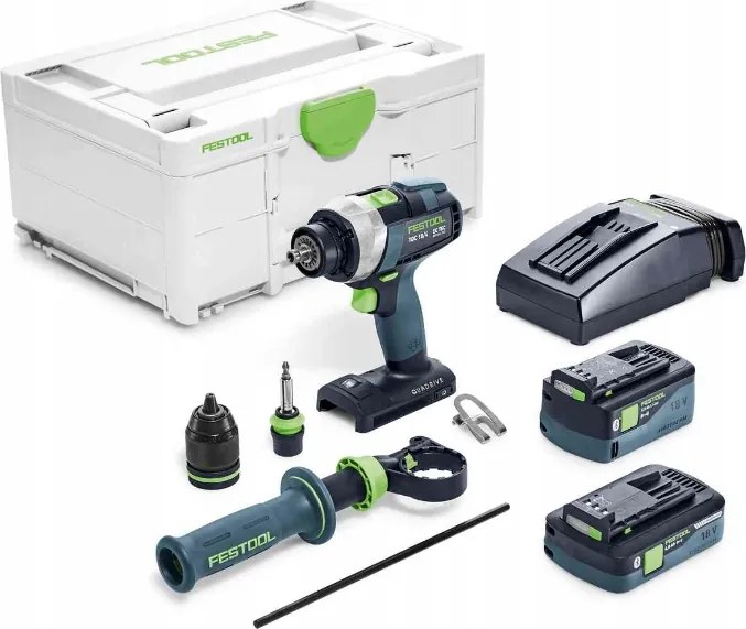 Festool Výkonná Aku Vŕtačka Tdc 18/4 5,0/4,0 I-plus 2 Aku Systainer