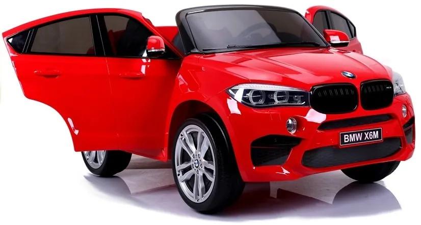 LEAN CARS Elektrické autíčko - BMW X6M - nelakované - červené - dvojmiestne motor- 2x120W - batéria12V10Ah - 2023