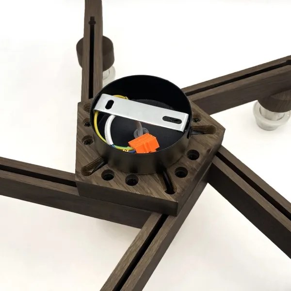 Brilagi - LED Prisadený luster ANTHONY 5xE14/40W/230V dub orech/béžová