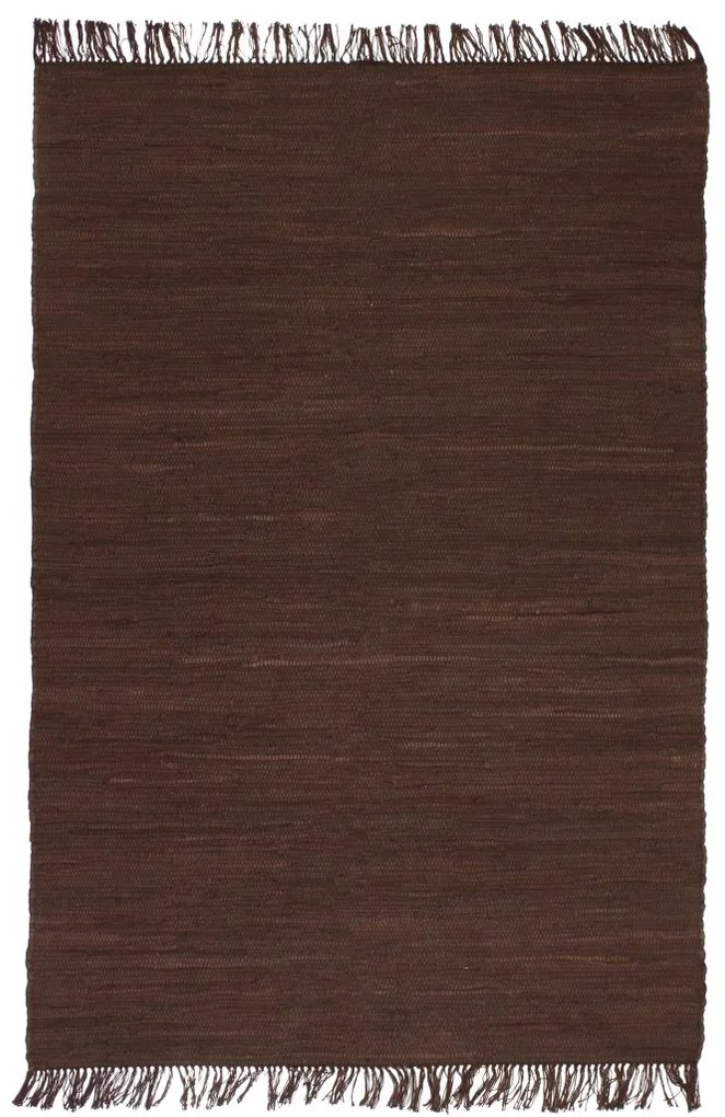 vidaXL Ručne tkaný koberec Chindi, bavlna 120x170 cm, hnedý