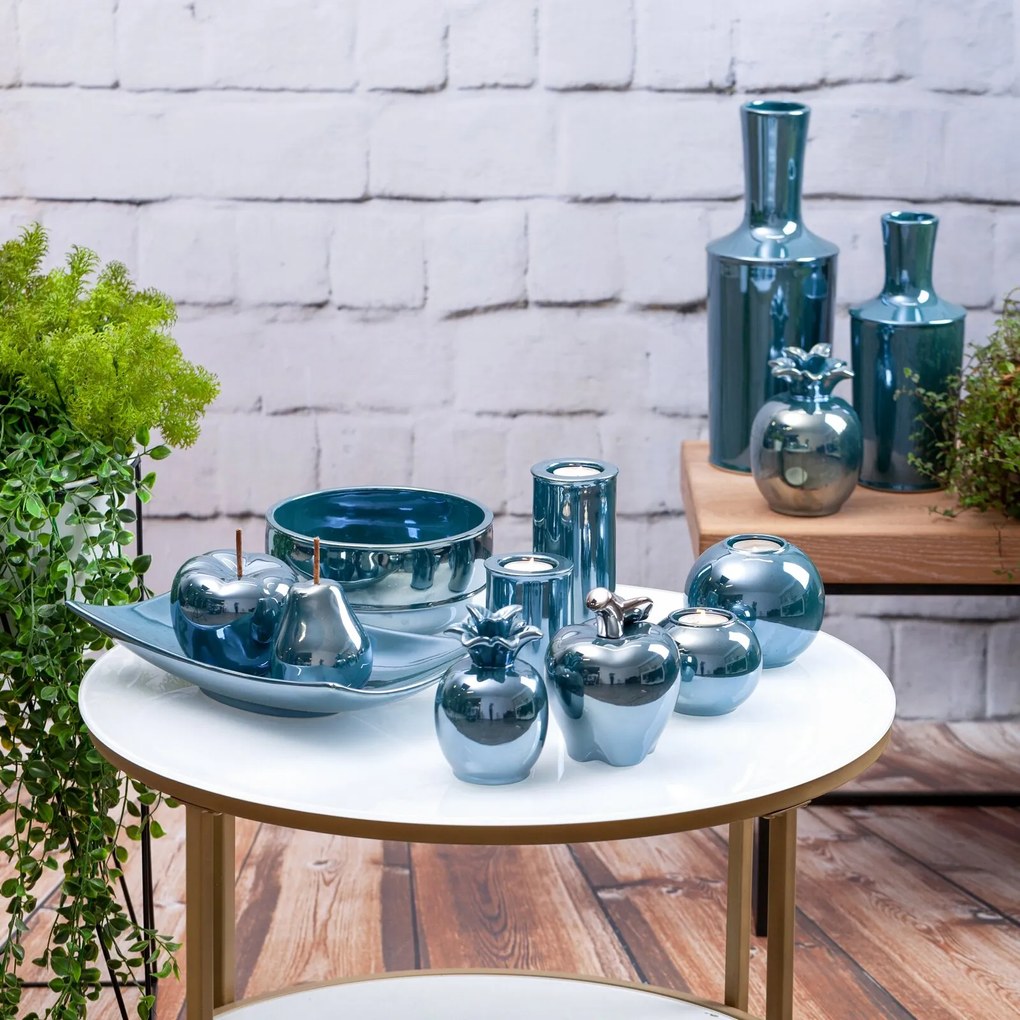 KERAMICKÝ KVETINÁČ 22X16 CM TYRKYSOVÁ