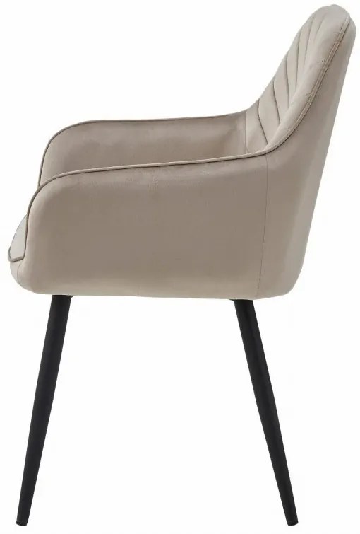 Kreslo NANA - tmavý béžový zamat / čierne nohy