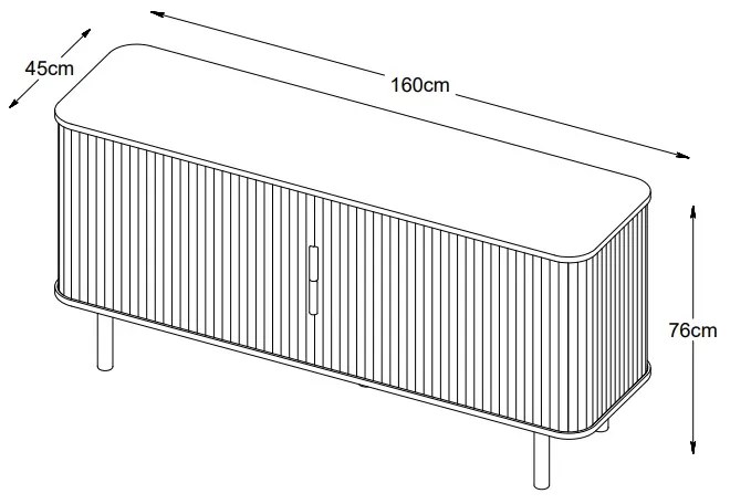 Dizajnová komoda Parveen 160 cm dymový dub