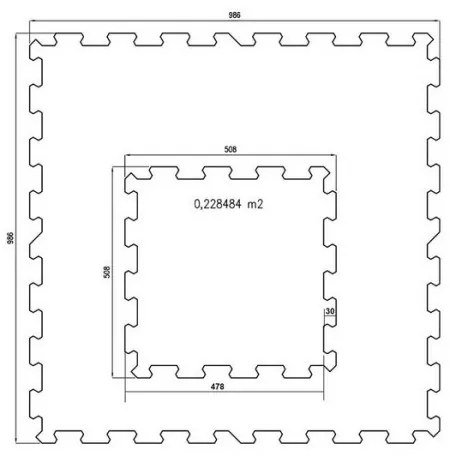 Dlažba FitFlo SF1050 47,8 x 47,8 x 0,8 cm - roh