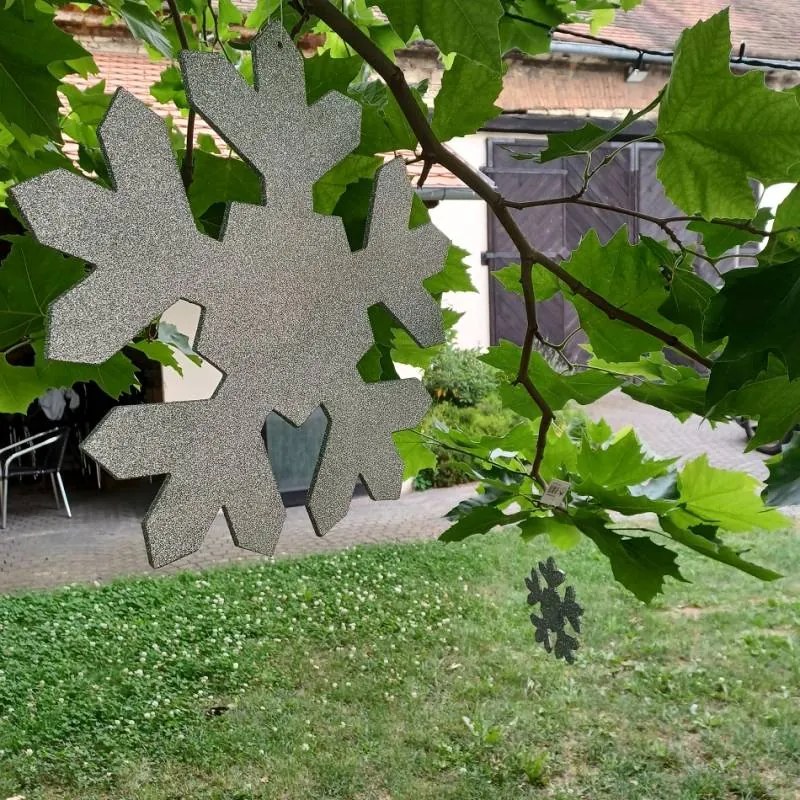 DECOLED Snehová vločka I, priemer 80 cm, strieborná