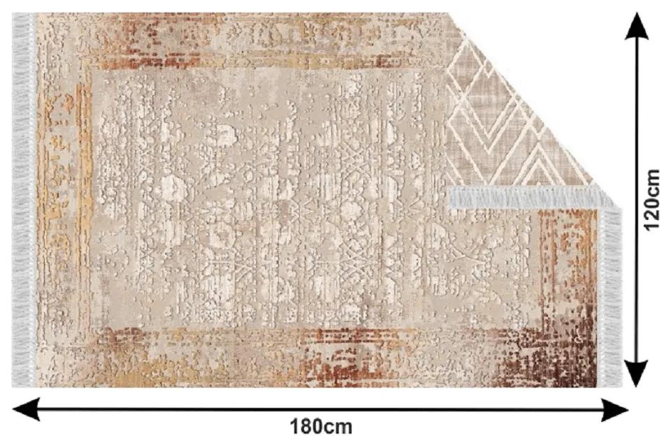 Tempo Kondela Obojstranný koberec, béžová/vzor, 120x180, NESRIN