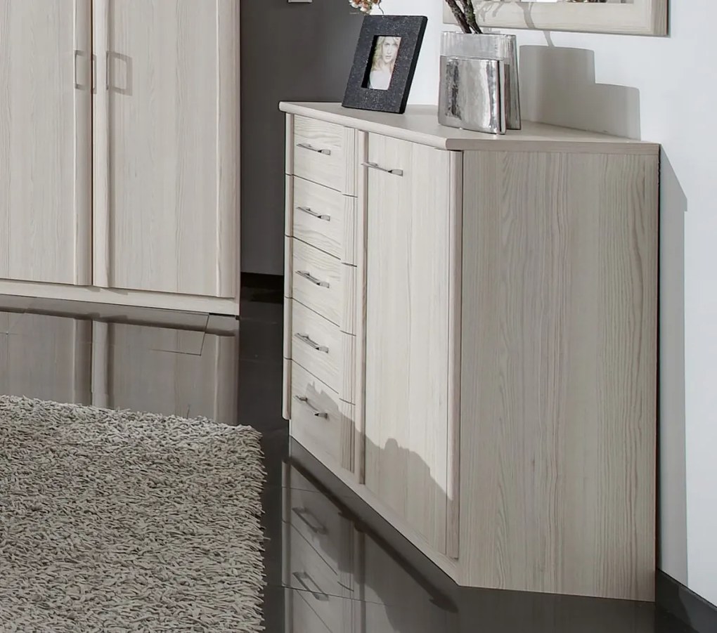 Skrinka so zásuvkami Luxor 93 cm, smrekovec polárny