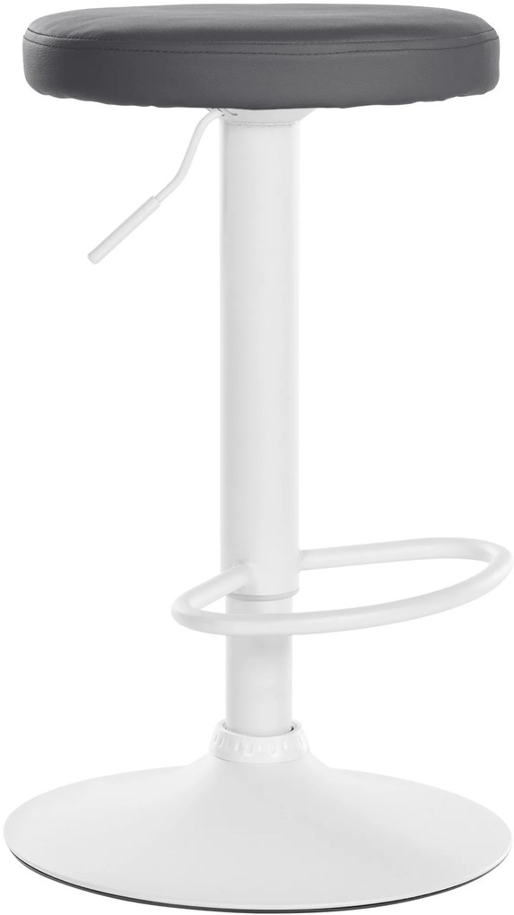 Barová stolička Ponte - koženka, biely rám - Sivá