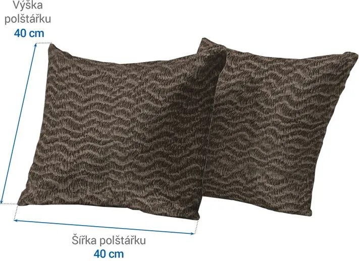 Bielastické poťahy CRISTINA oriešková obliečky na vankúšiky 2 ks (40 x 40 cm)