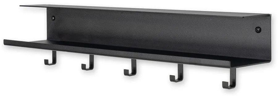 Čierny kovový nástenný vešiak s poličkou 50 cm Easy – Spinder Design