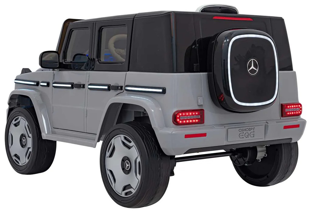 Detské autíčko s elektrickým pohonom 4x4 Mercedes Benz EQG - strieborné