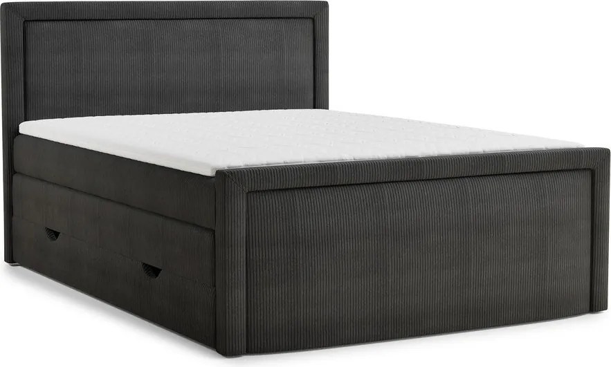 Antracitová boxspring posteľ s úložným priestorom 180x200 cm Fresco – Maison de Rêve
