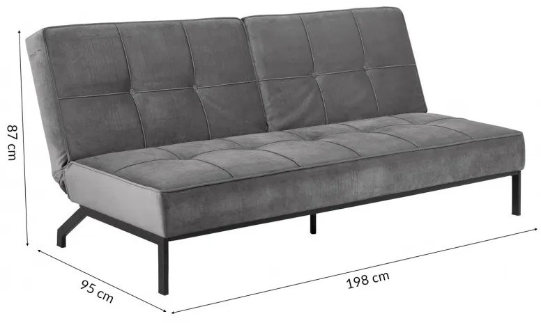 Rozkladacia pohovka Perugia tmavosivá