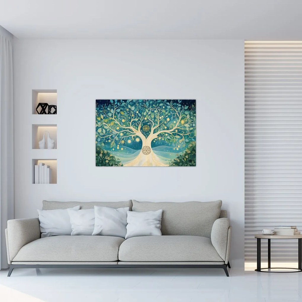 Obraz – Magický strom so špirálami (90x60 cm)