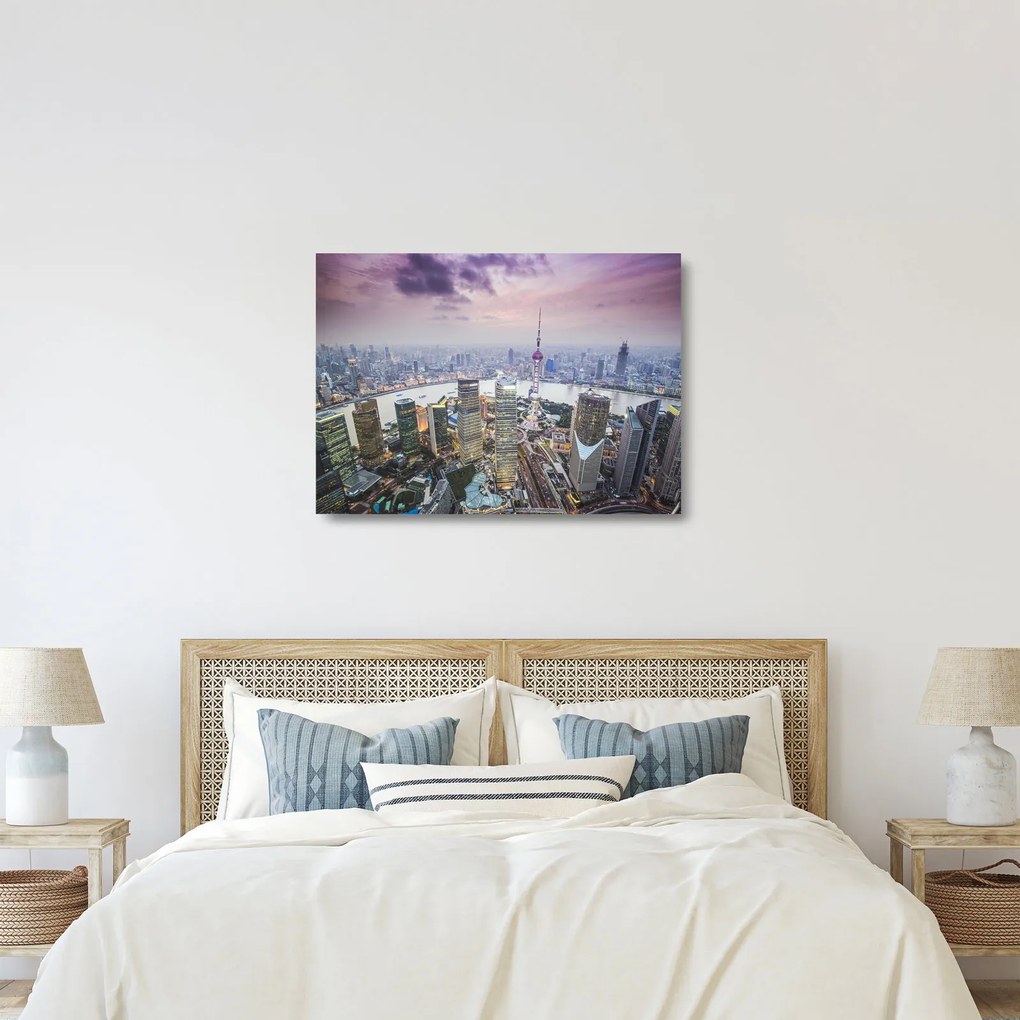 Sklenený obraz - Shanghai, Čína (70x50 cm)