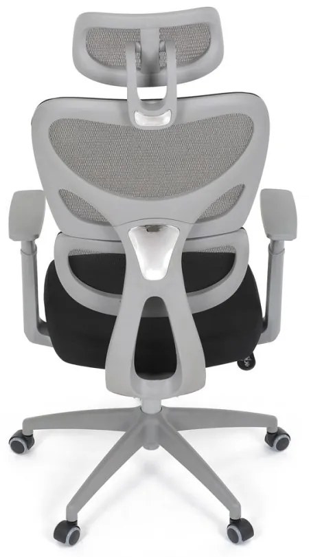 Kancelárska ergonomická stolička GRANT II — sieť, látka, sivá/čierna