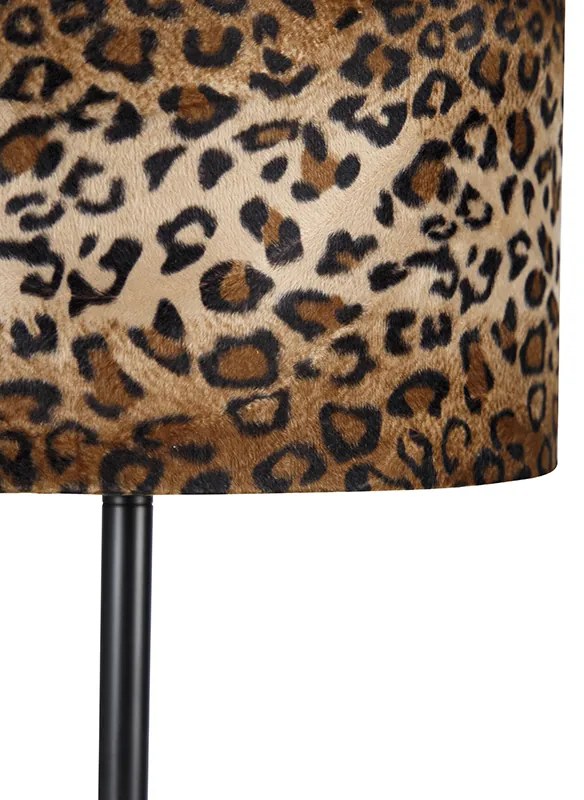 Stojaca lampa čierna tienidlo leopardia potlač 40 cm - Simplo