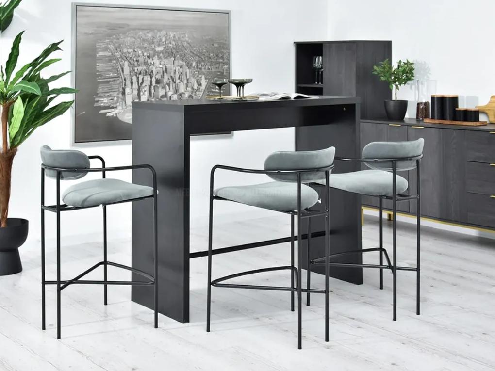 Dizajnová barová stolička ENZZO šedá