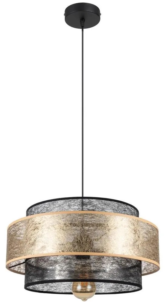 Luster na lanku GABI 1xE27/60W/230V zlatá/čierna pr. 40 cm