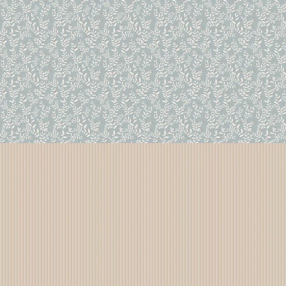 Tapeta jemné vetvičky modrá s pruhmy 280x50 cm