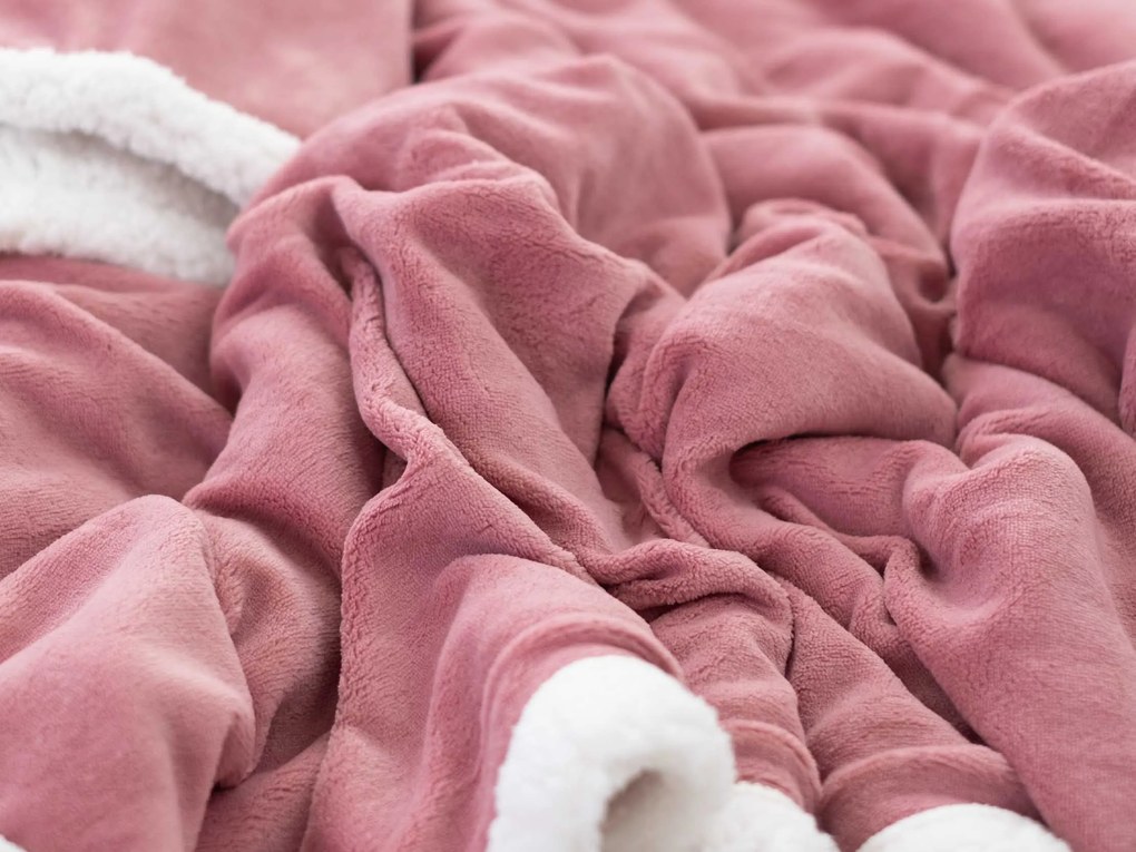 Baránková deka mikroplyš 220 × 200 cm – Laura staroružová