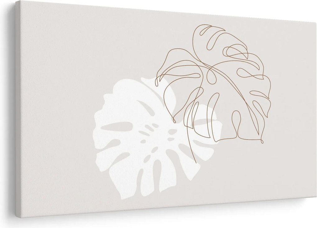 Obraz - Line art monstera N⁰2 (90x60 cm)