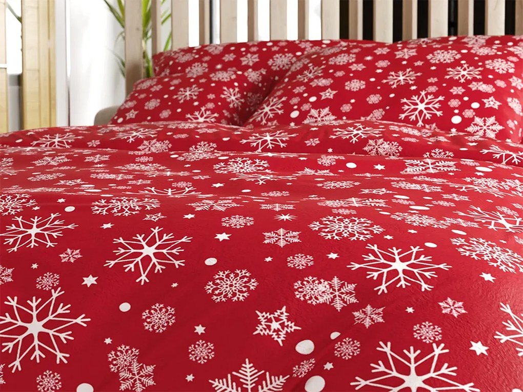 Obliečky mikroplyš SNOWFALL červené Rozmer obliečky: 70 x 90 cm | 140 x 200 cm