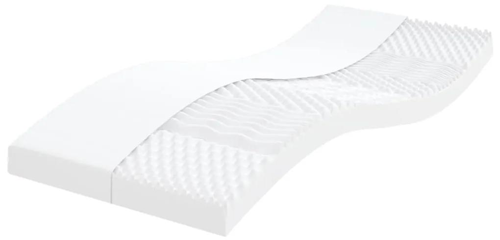 Penový matrac biely 90x200 cm 7 zón tvrdosť 20 ILD 356352