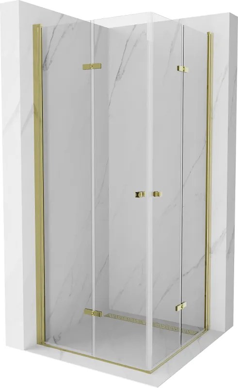 Mexen Lima Duo sprchovací kút 70 x 70 cm, 6mm sklo, číre sklo / zlatý profil, 856-070-070-50-00-02
