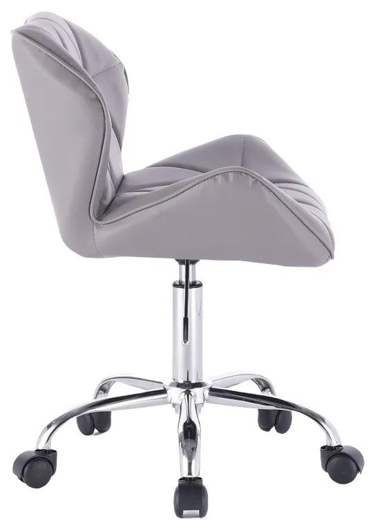 LuxuryForm DESIGN Stolička MILANO na striebornej podstave s kolieskami - sivá