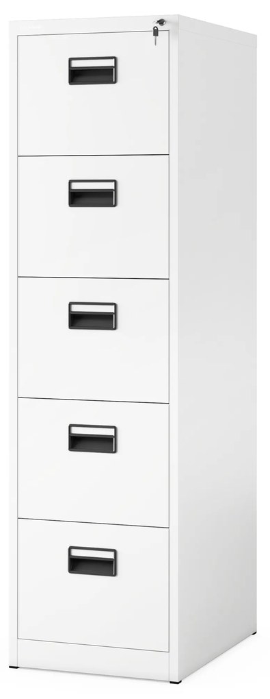 Kovová kartotéka, 5 zásuviek SARA V5, 460 x 1630 x 620 mm, biela