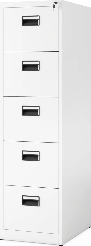 Kovová kartotéka, 5 zásuviek SARA V5, 460 x 1625.5 x 620 mm, biela