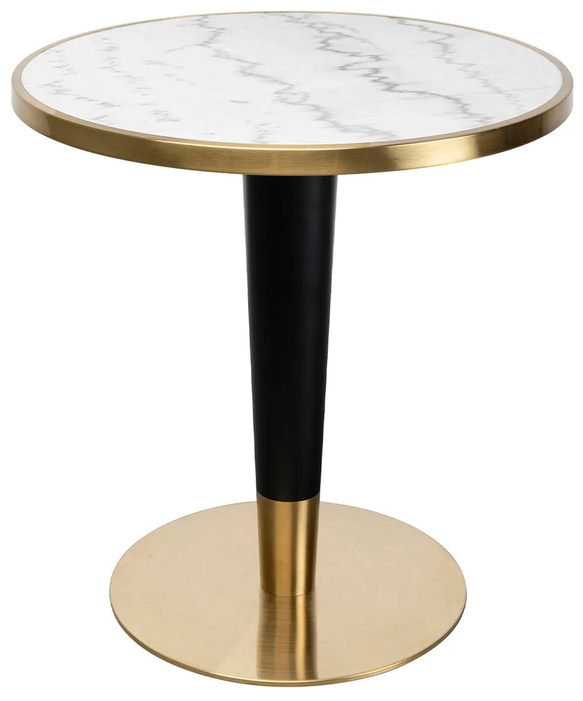 Amalia Bistro stolík bielo-zlatý Ø70 cm