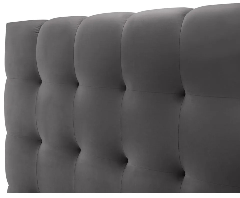 Sivá čalúnená dvojlôžková posteľ s úložným priestorom s roštom 160x200 cm Bali – Cosmopolitan Design