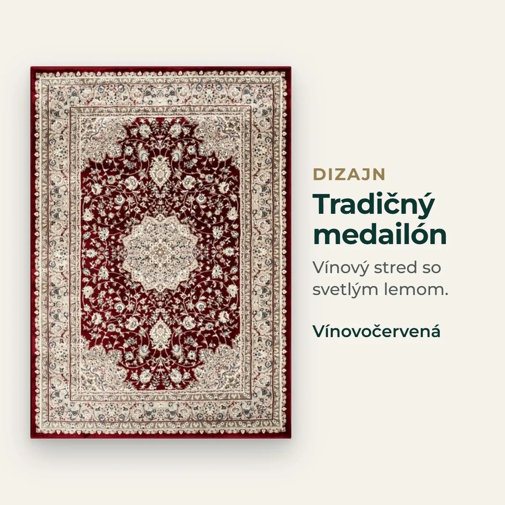 Angel Carpet, Kusový koberec Sultan 12 Red, 200x290, červená, kancelária