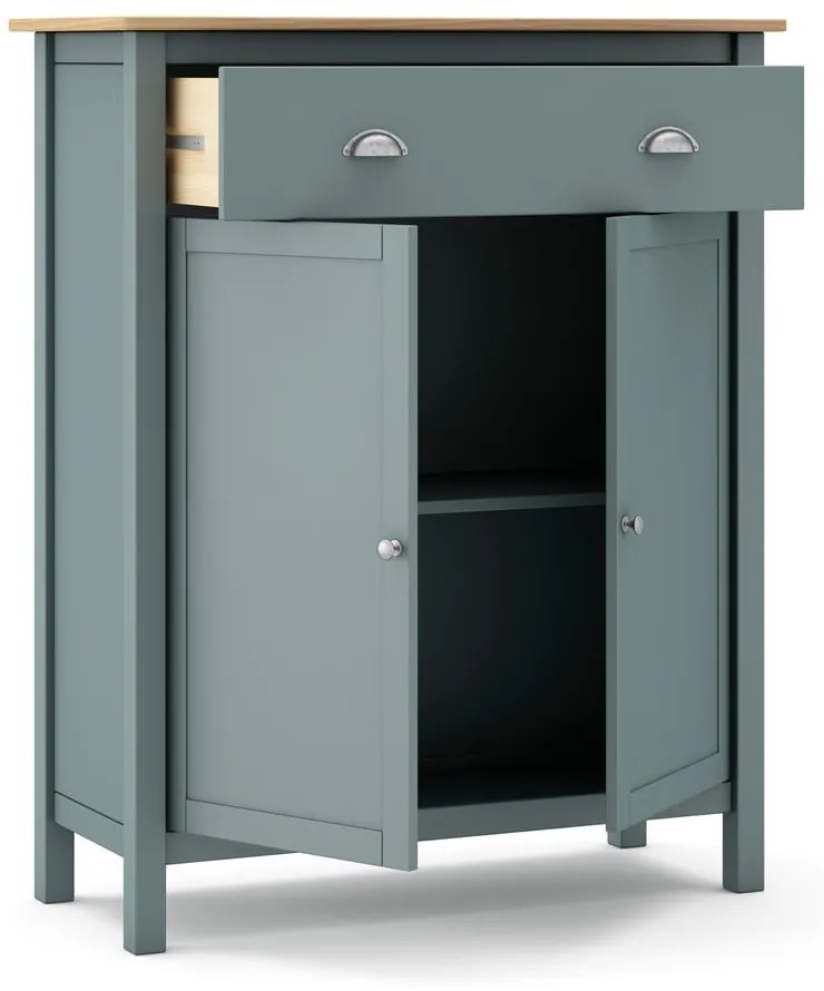 Komoda sivozelená z borovicového dreva 90x110x40 cm Misti – Marckeric