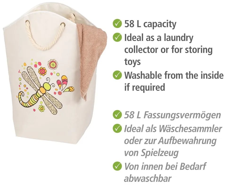 Látkový kôš na bielizeň 58 l Rollin'Art Libelle – Wenko