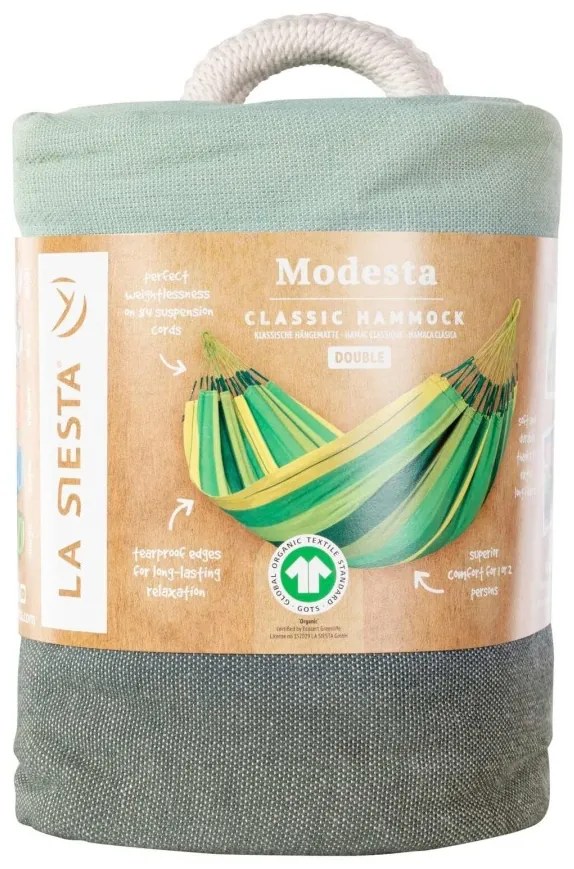 La Siesta Hojdacia sieť MODESTA DOUBLE STRIPES - olive, 100 % organická bavlna