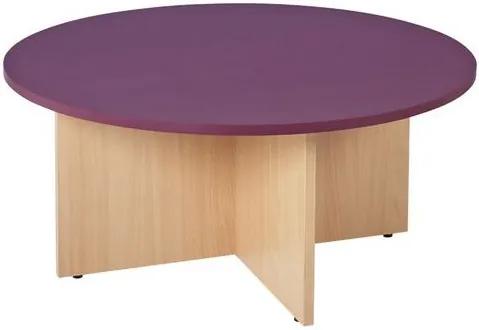Kruhový konferenčný stôl Manutan, 100 cm, dezén fialový
