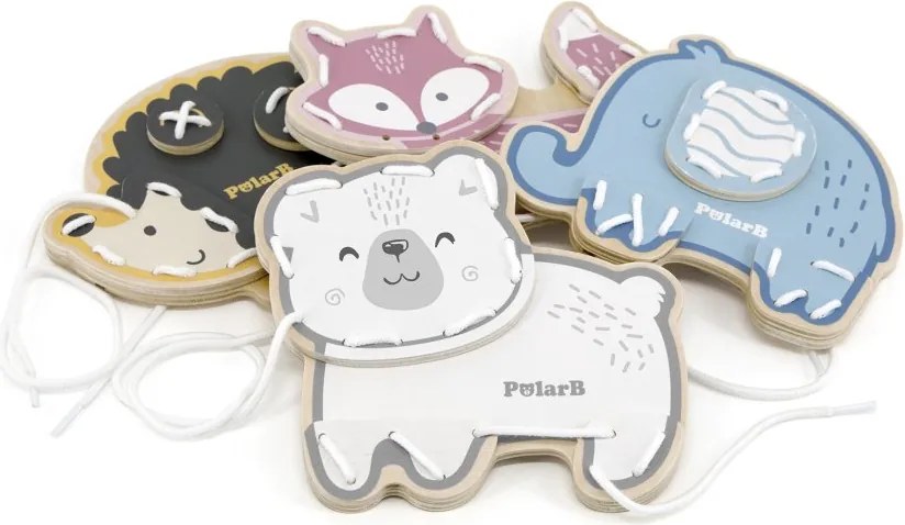 PolarB prepletanie zvieratiek – vzdelávacia drevená hračka