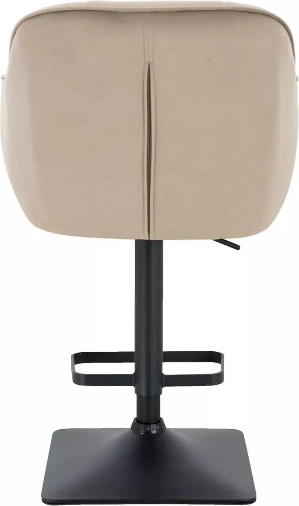 LuxuryForm DESIGN Barová stolička AVOLA VELUR na čiernej hranatej podstave - latte