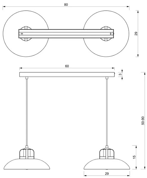 Brilagi - Luster na lanku FLAMENGO 2xE27/60W/230V biela