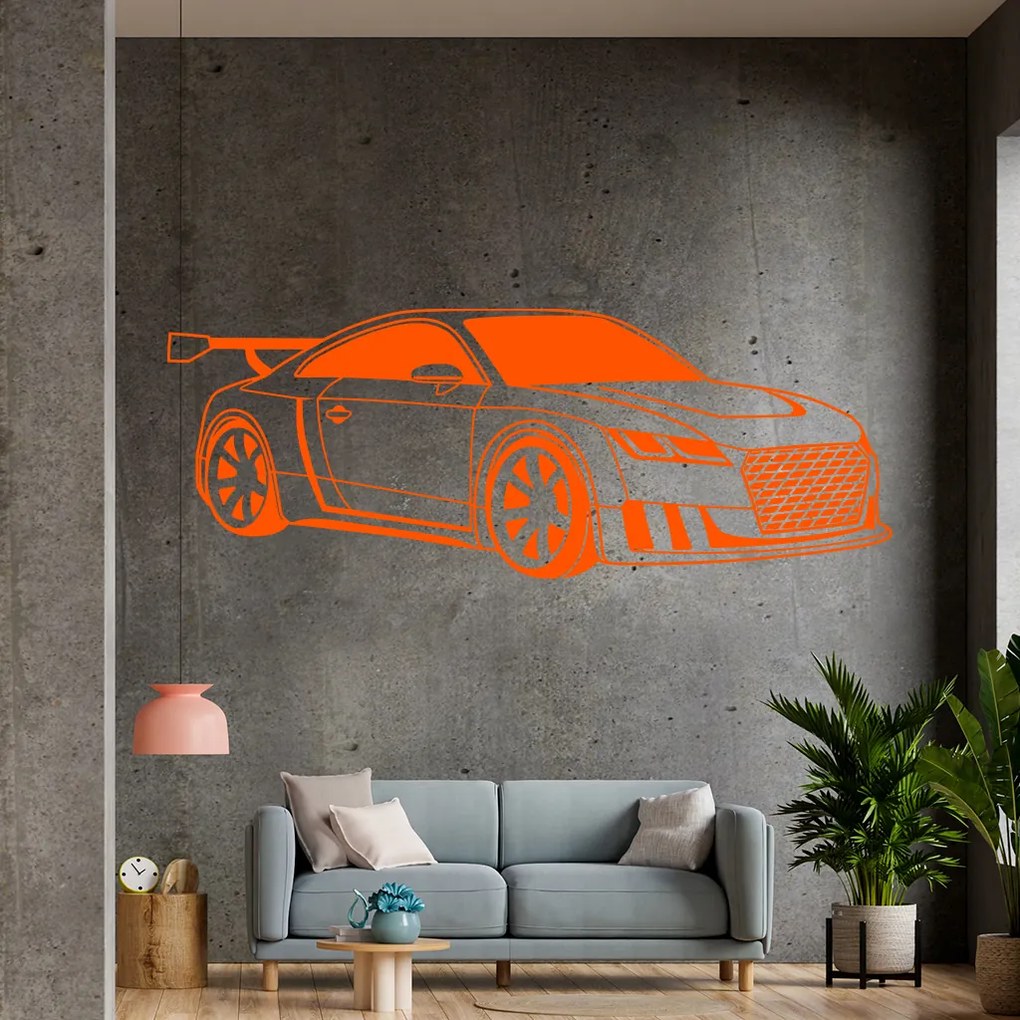 Veselá Stena Samolepka Audi Auto Farba: oranžová, Veľkosť: 60 x 22 cm