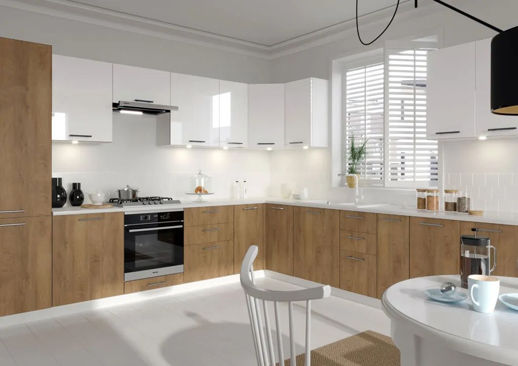 Závesná kuchynská skrinka VITO - 80x72x30 cm - biela lesklá