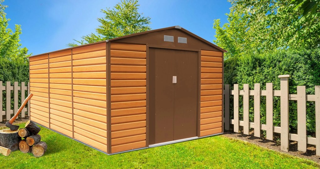 Záhradný domček 340 x 382 cm, hnedý