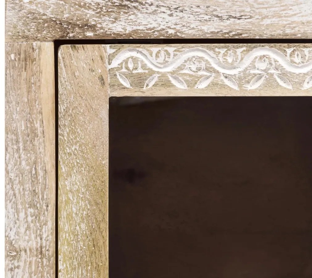 furniture-nabytek.cz - Masivní nástěnná skříňka Bitna z mangového dřeva, lakovaná, přírodní barva – 43×25×60 cm